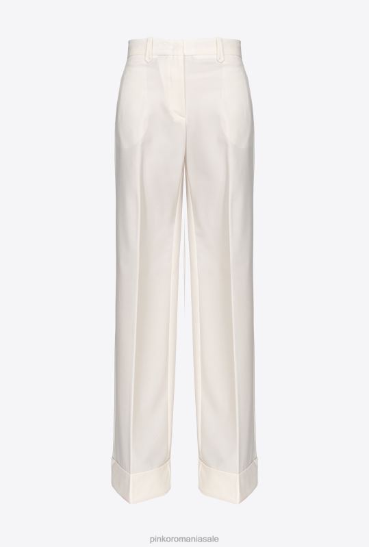 pantaloni casual | pantaloni palazzo cu talie înaltă Pinko alb de inghetata de vanilie B0D08739
