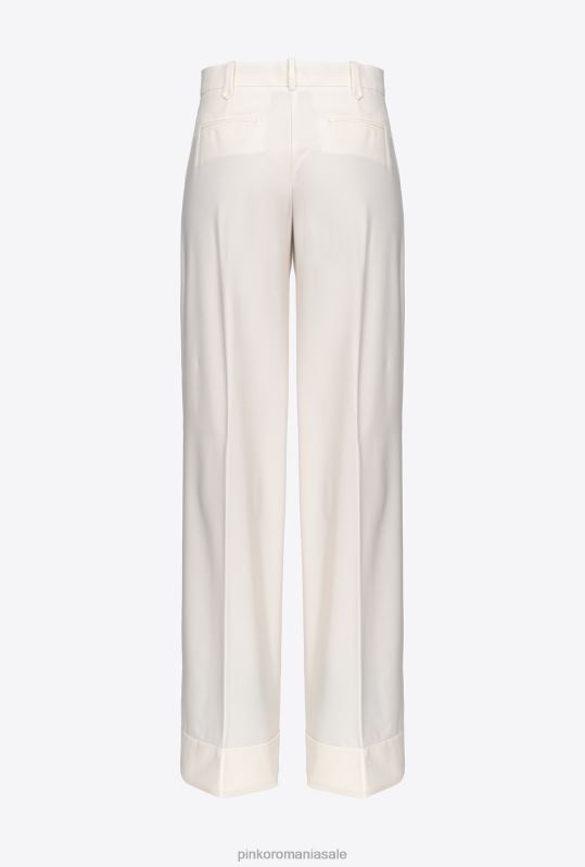 pantaloni casual | pantaloni palazzo cu talie înaltă Pinko alb de inghetata de vanilie B0D08739