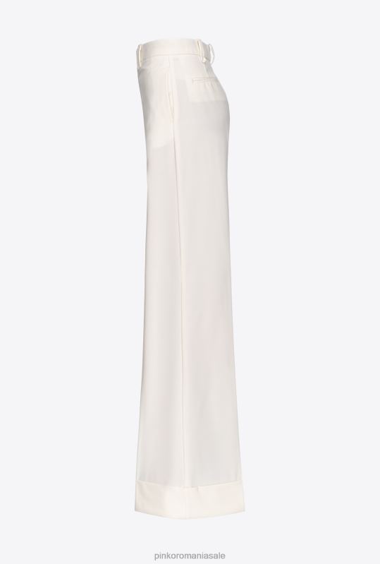 pantaloni casual | pantaloni palazzo cu talie înaltă Pinko alb de inghetata de vanilie B0D08739