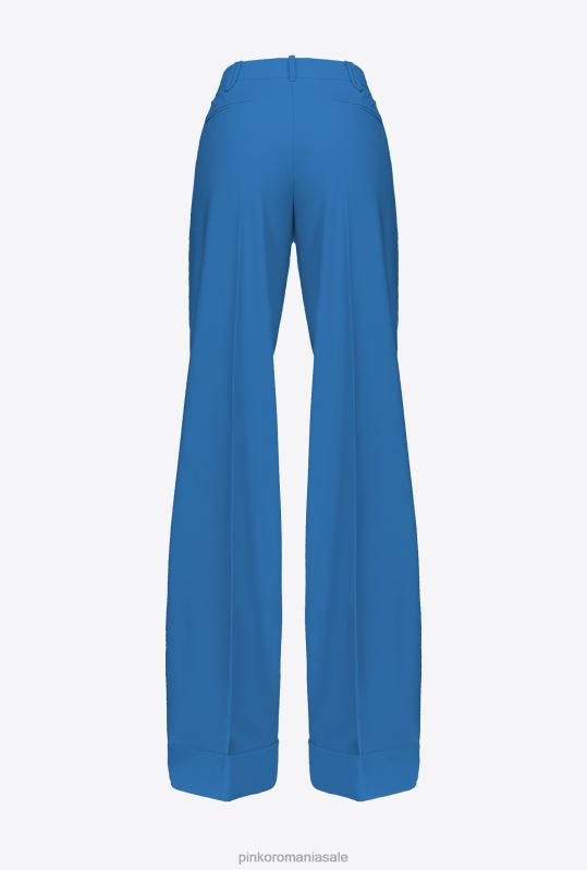 pantaloni casual | pantaloni palazzo cu talie înaltă Pinko director albastru B0D08740