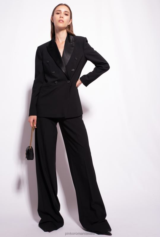 pantaloni casual | pantaloni palazzo largi Pinko limuzina neagră B0D08787