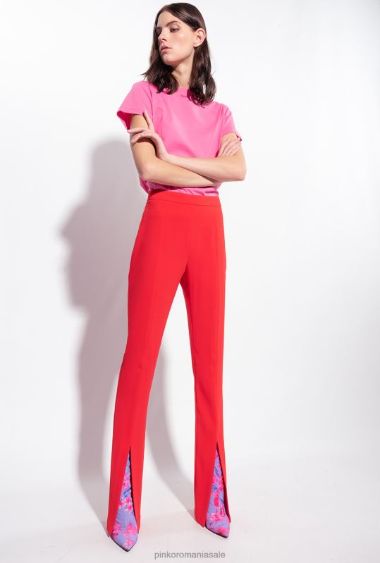 pantaloni casual | pantaloni slim-fit cu tiv Pinko formula 1 roșu B0D08725