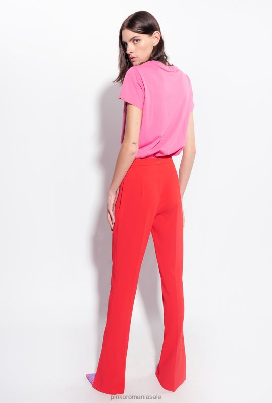 pantaloni casual | pantaloni slim-fit cu tiv Pinko formula 1 roșu B0D08725