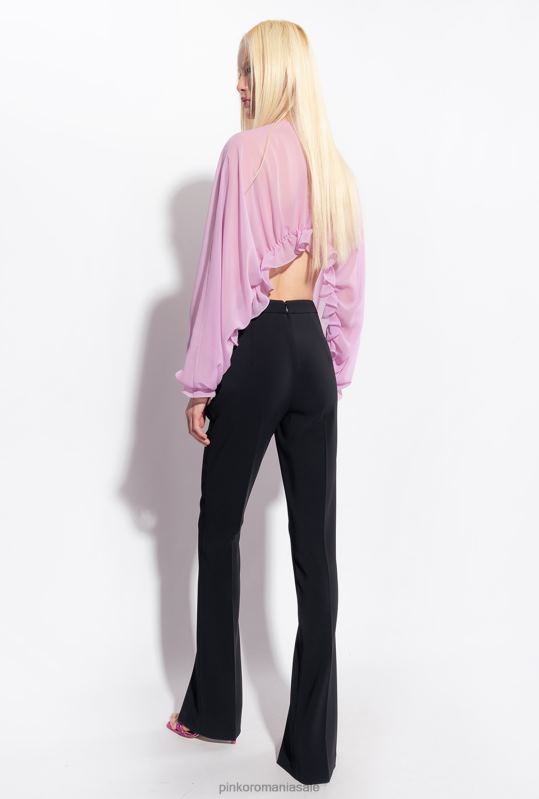 pantaloni casual | pantaloni slim-fit cu tiv Pinko limuzina neagră B0D08726