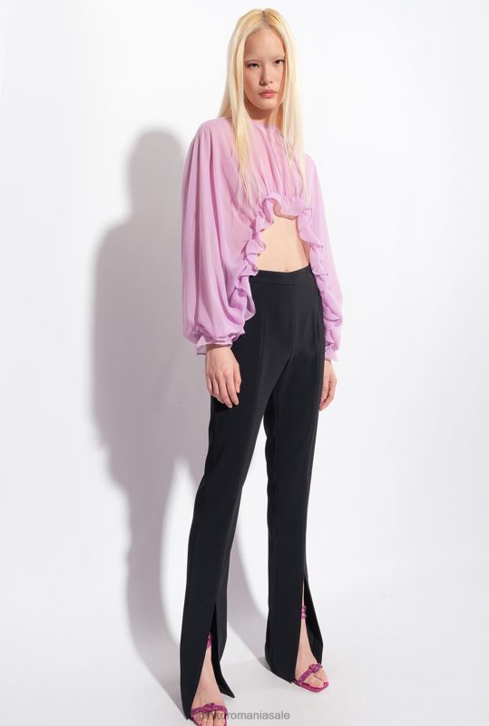 pantaloni casual | pantaloni slim-fit cu tiv Pinko limuzina neagră B0D08726