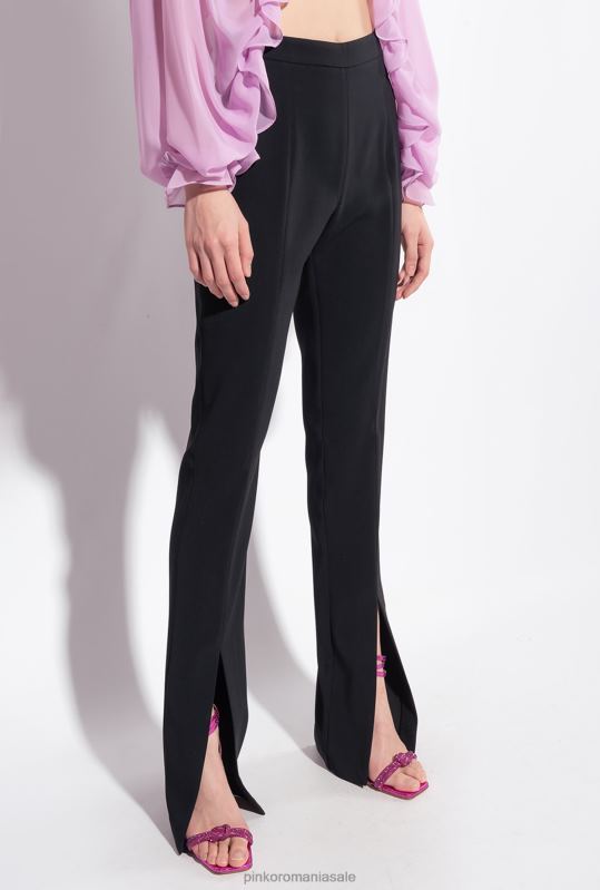 pantaloni casual | pantaloni slim-fit cu tiv Pinko limuzina neagră B0D08726