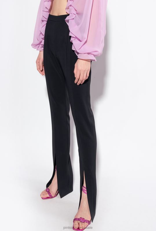 pantaloni casual | pantaloni slim-fit cu tiv Pinko limuzina neagră B0D08726