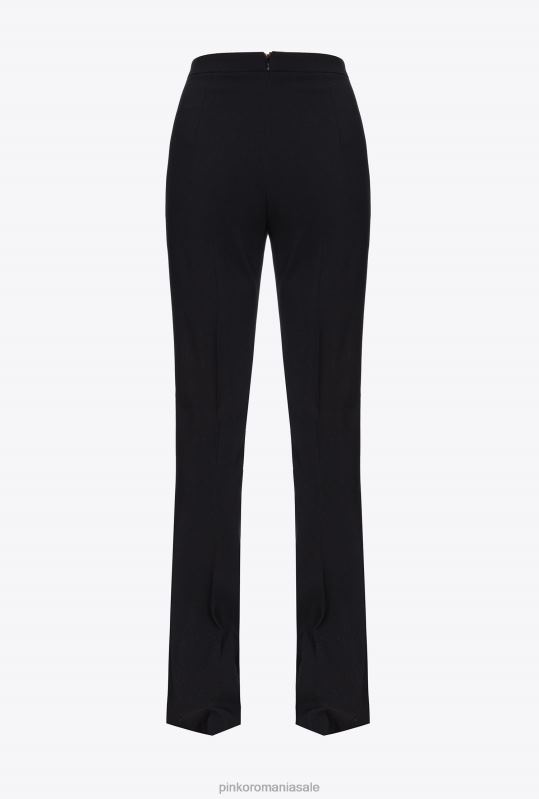 pantaloni casual | pantaloni slim-fit cu tiv Pinko limuzina neagră B0D08726