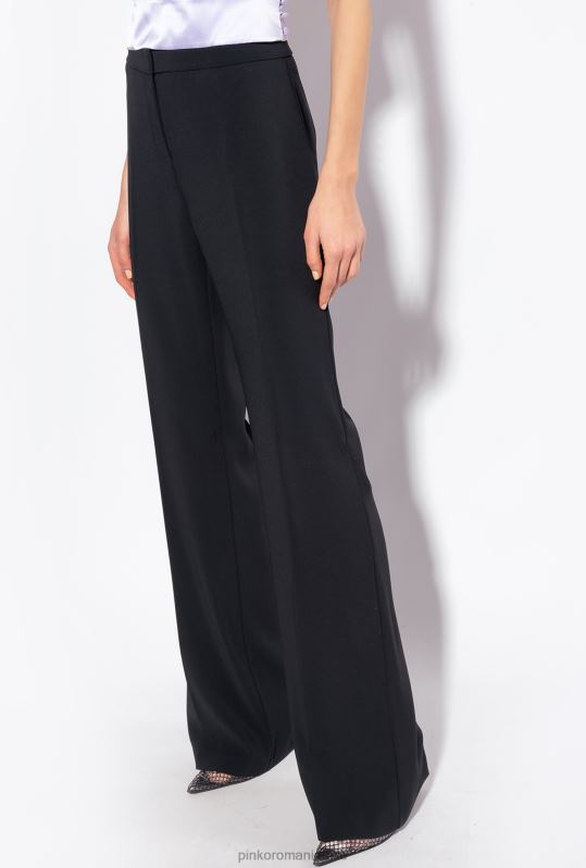 pantaloni casual | pantaloni stretch cu picioare late Pinko limuzina neagră B0D08669