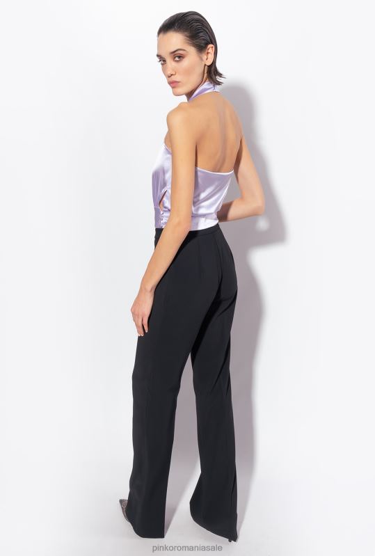 pantaloni casual | pantaloni stretch cu picioare late Pinko limuzina neagră B0D08669