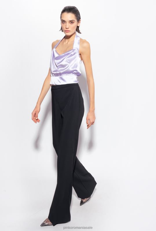 pantaloni casual | pantaloni stretch cu picioare late Pinko limuzina neagră B0D08669