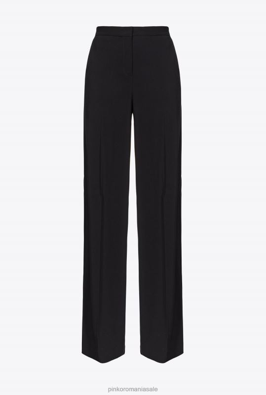pantaloni casual | pantaloni stretch cu picioare late Pinko limuzina neagră B0D08669