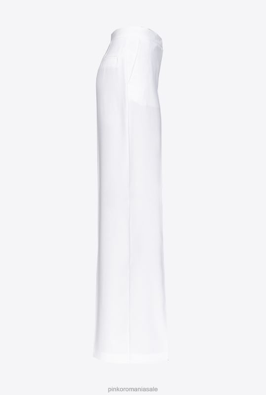 pantaloni casual | pantaloni stretch cu picioare late Pinko nor alb B0D08670