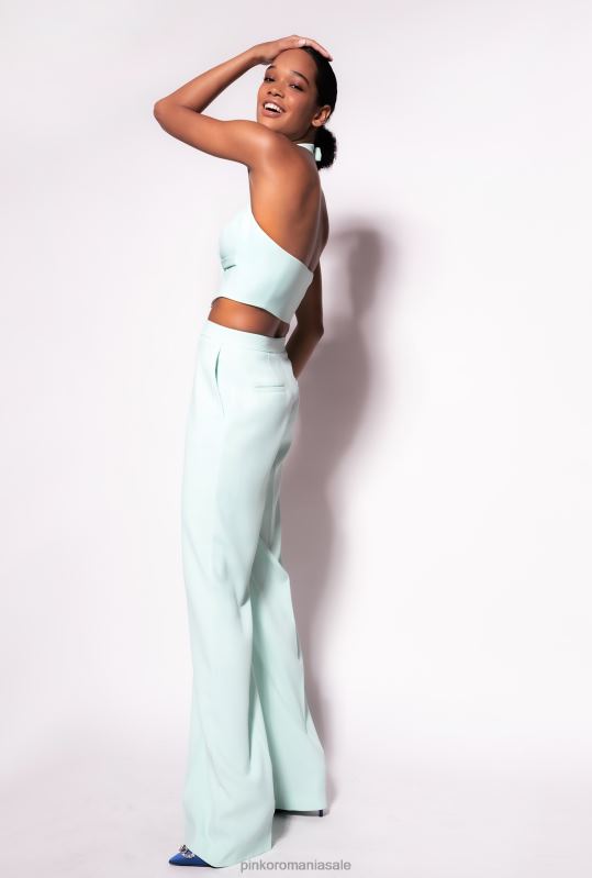 pantaloni casual | pantaloni stretch cu picioare late Pinko sticla albastru deschis B0D08668