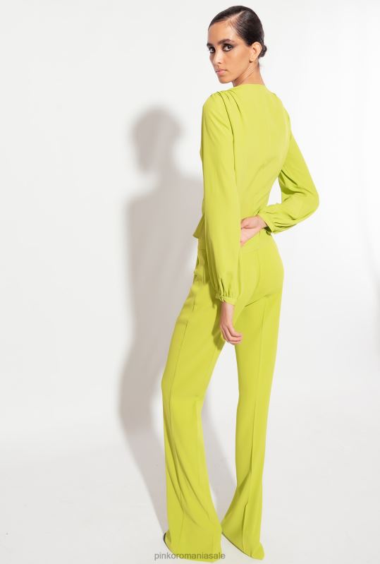 pantaloni casual | pantaloni stretch evazați Pinko galben tei B0D08667