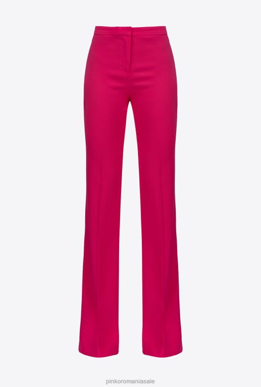 pantaloni casual | pantaloni tehnici stretch evazați Pinko roșu zmeură B0D08642