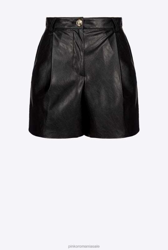 pantaloni scurți | pantaloni scurți cu aspect de piele Pinko limuzina neagră B0D08721