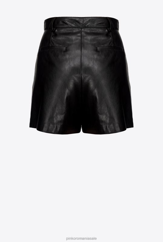 pantaloni scurți | pantaloni scurți cu aspect de piele Pinko limuzina neagră B0D08721