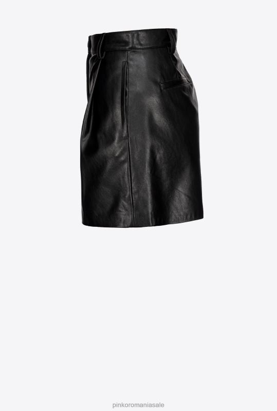 pantaloni scurți | pantaloni scurți cu aspect de piele Pinko limuzina neagră B0D08721