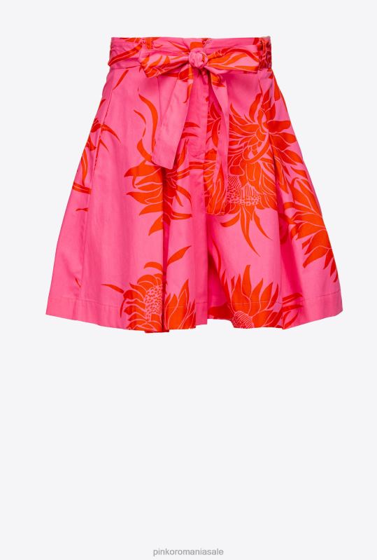 pantaloni scurți | pantaloni scurți cu flori mari imprimate Pinko roz/rosu B0D08736