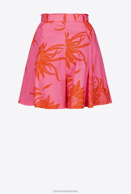 pantaloni scurți | pantaloni scurți cu flori mari imprimate Pinko roz/rosu B0D08736