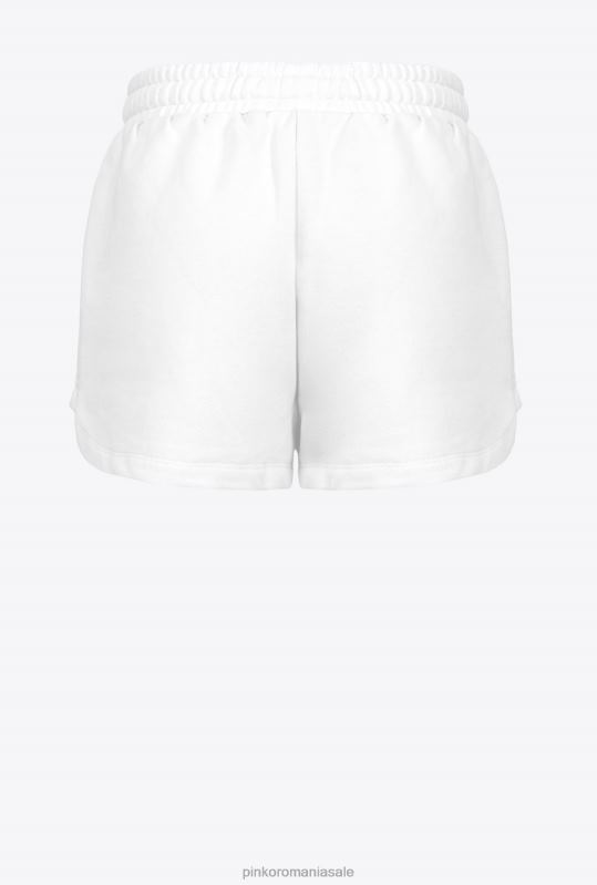 pantaloni scurți | pantaloni scurți cu imprimeu cu logo Pinko alb de mătase B0D08754