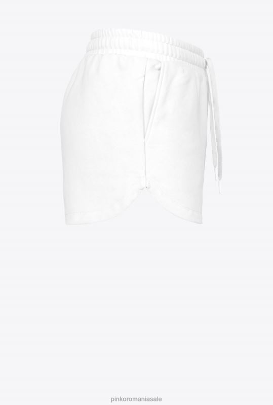pantaloni scurți | pantaloni scurți cu imprimeu cu logo Pinko alb de mătase B0D08754