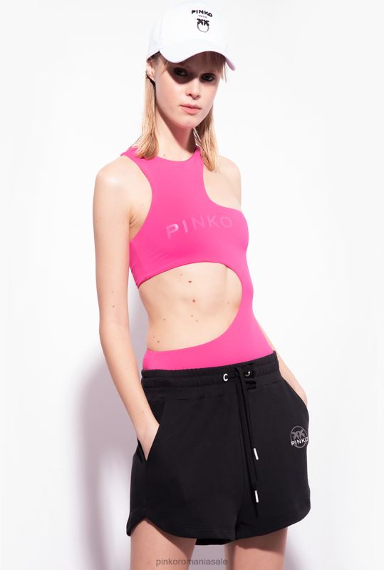 pantaloni scurți | pantaloni scurți cu imprimeu cu logo Pinko limuzina neagră B0D08757