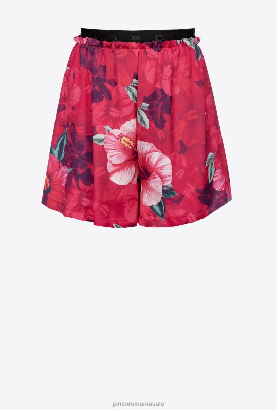 pantaloni scurți | pantaloni scurți cu imprimeu hibiscus Pinko multi. fucsia/roz B0D08684
