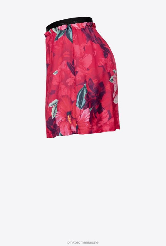 pantaloni scurți | pantaloni scurți cu imprimeu hibiscus Pinko multi. fucsia/roz B0D08684