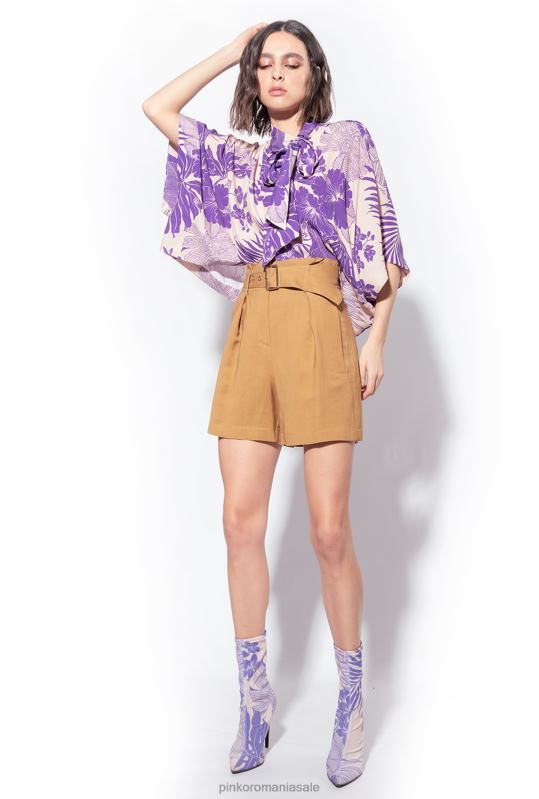 pantaloni scurți | pantaloni scurți de in cu centuri Pinko muştar B0D08687