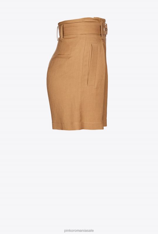 pantaloni scurți | pantaloni scurți de in cu centuri Pinko muştar B0D08687