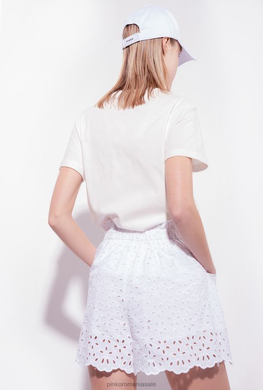 pantaloni scurți | pantaloni scurți din broderie englezească Pinko alb strălucitor B0D08698