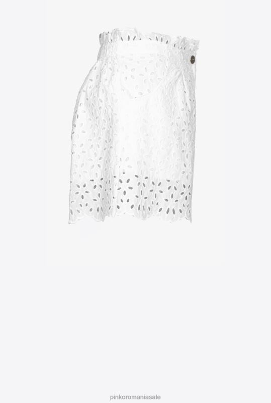 pantaloni scurți | pantaloni scurți din broderie englezească Pinko alb strălucitor B0D08698