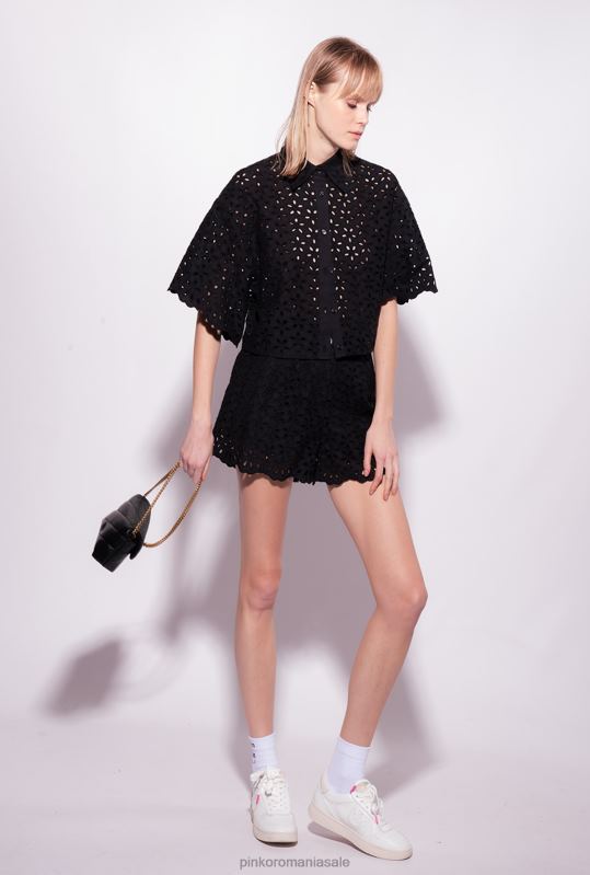 pantaloni scurți | pantaloni scurți din broderie englezească Pinko limuzina neagră B0D08699