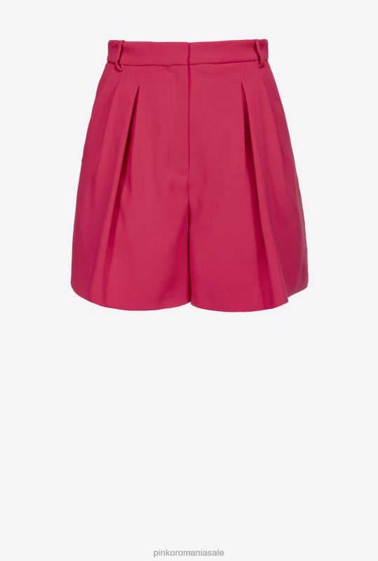 pantaloni scurți | pantaloni scurți din crepon elastic Pinko roșu zmeură B0D08705