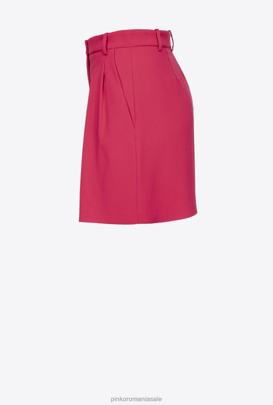 pantaloni scurți | pantaloni scurți din crepon elastic Pinko roșu zmeură B0D08705