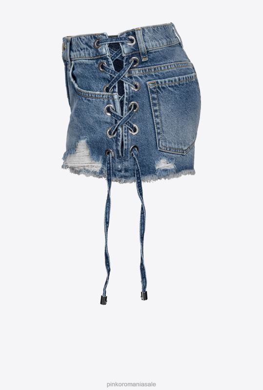 pantaloni scurți | pantaloni scurți din denim cu franjuri Pinko spălare vintage ușoară B0D08688