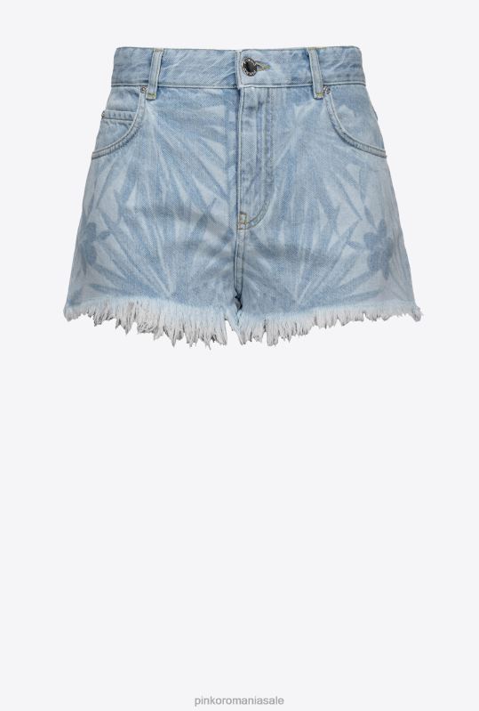 pantaloni scurți | pantaloni scurți din denim cu motiv tropical laser Pinko azur/alb B0D08690