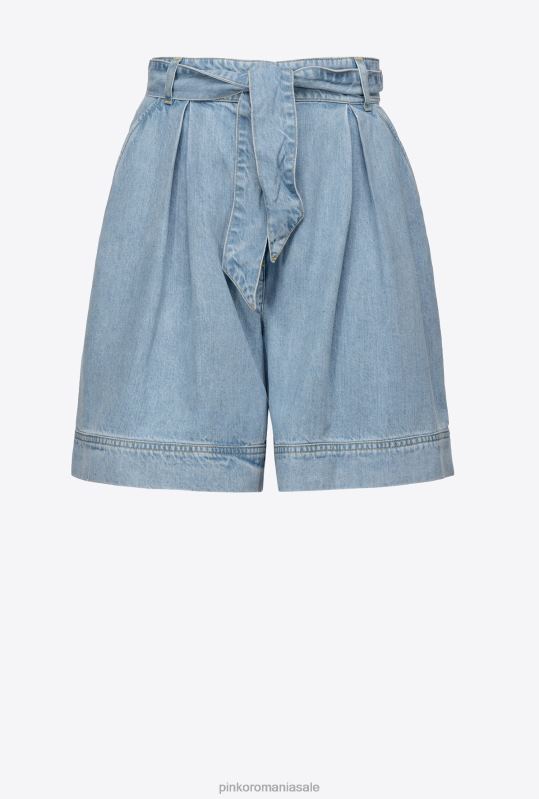 pantaloni scurți | pantaloni scurți din denim fluid Pinko spălare la mijloc B0D08749