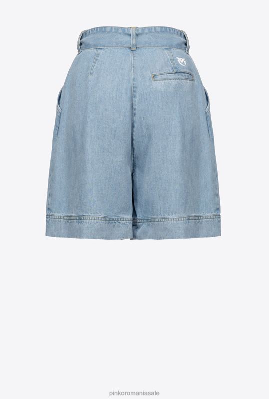 pantaloni scurți | pantaloni scurți din denim fluid Pinko spălare la mijloc B0D08749