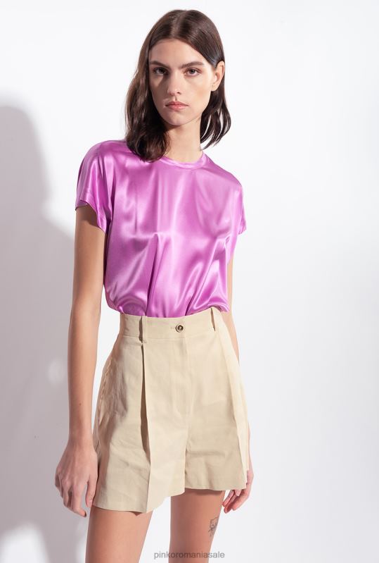 pantaloni scurți | pantaloni scurți din in stretch Pinko bej migdal înghețat B0D08701