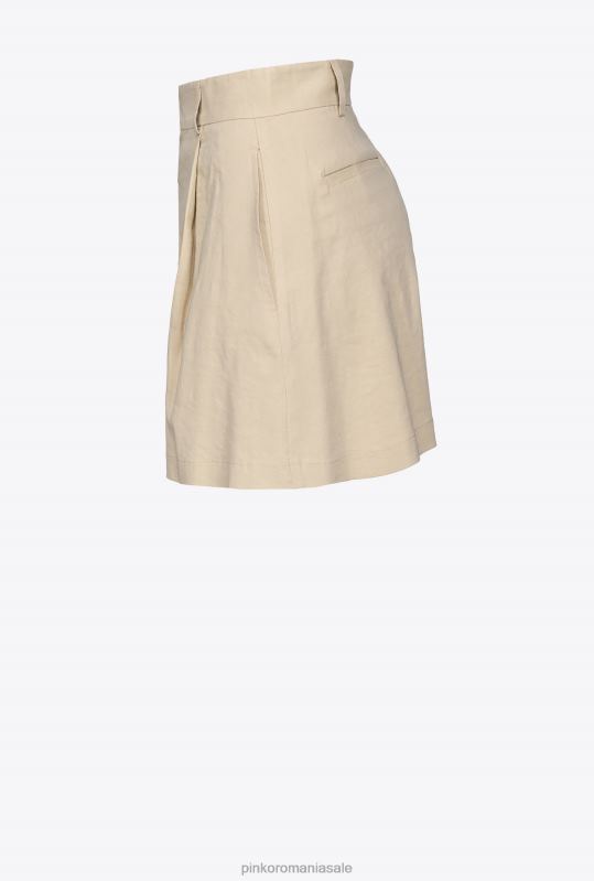 pantaloni scurți | pantaloni scurți din in stretch Pinko bej migdal înghețat B0D08701