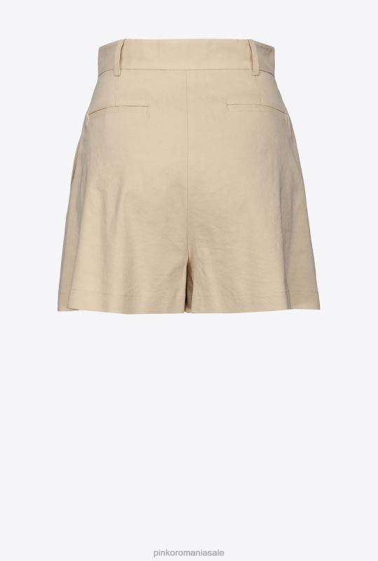 pantaloni scurți | pantaloni scurți din in stretch Pinko bej migdal înghețat B0D08701