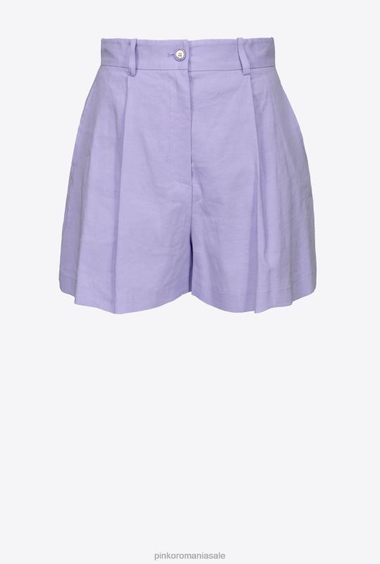 pantaloni scurți | pantaloni scurți din in stretch Pinko orhidee ușoară B0D08700