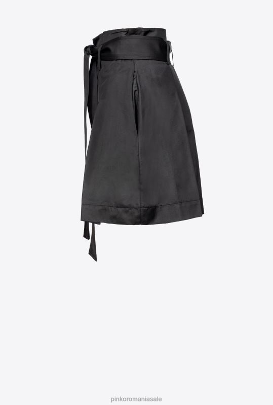 pantaloni scurți | pantaloni scurți din poplin cu centuri Pinko limuzina neagră B0D08703