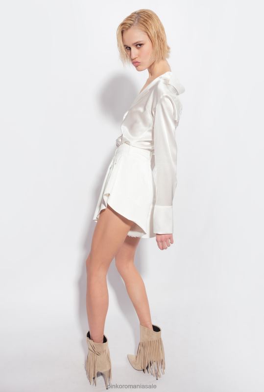 pantaloni scurți | pantaloni scurți fluture din material taur Pinko alb strălucitor B0D08658