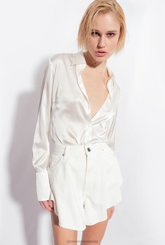 pantaloni scurți | pantaloni scurți fluture din material taur Pinko alb strălucitor B0D08658