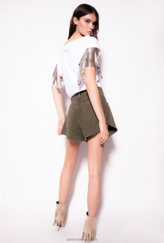 pantaloni scurți | pantaloni scurți fluture din material taur Pinko verde pușcă B0D08657