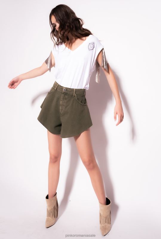 pantaloni scurți | pantaloni scurți fluture din material taur Pinko verde pușcă B0D08657